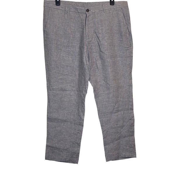 Club Room Other - Club Room Men's Gray 100% Linen Pants 40W 30L Pleated Flat Front Dress Casual